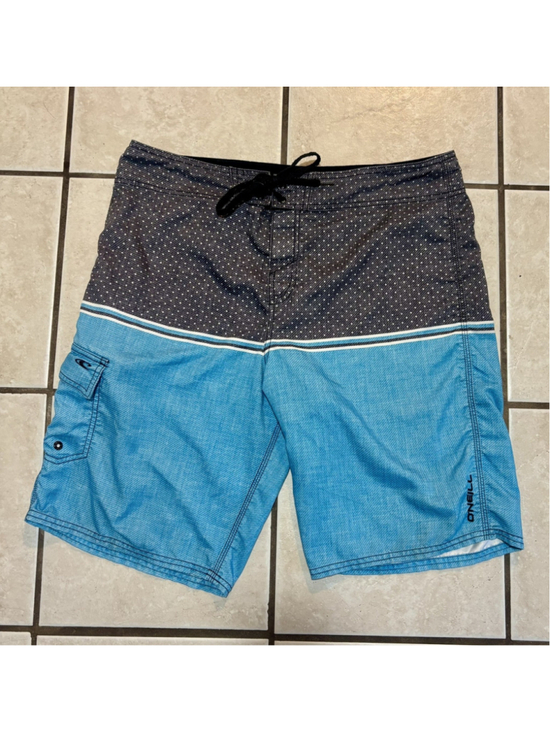 O'Neill Other - O'Neill Men’s Size 36 Board Shorts Swim Trunks Blue/Black Dots/Stripes